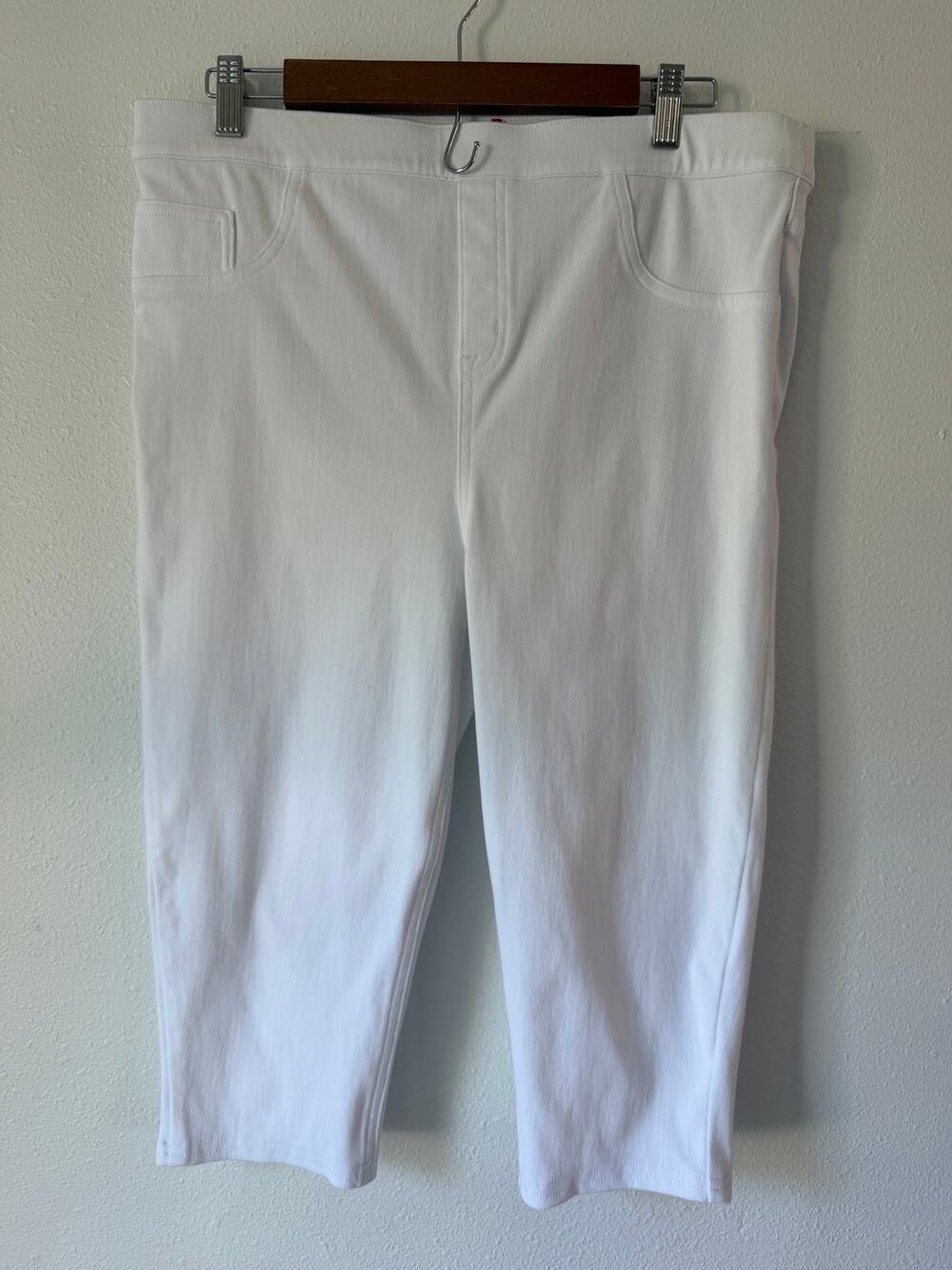 Spanx White High Rise Jean-ish Ankle Leggings Size 1X Tummy Control Denim